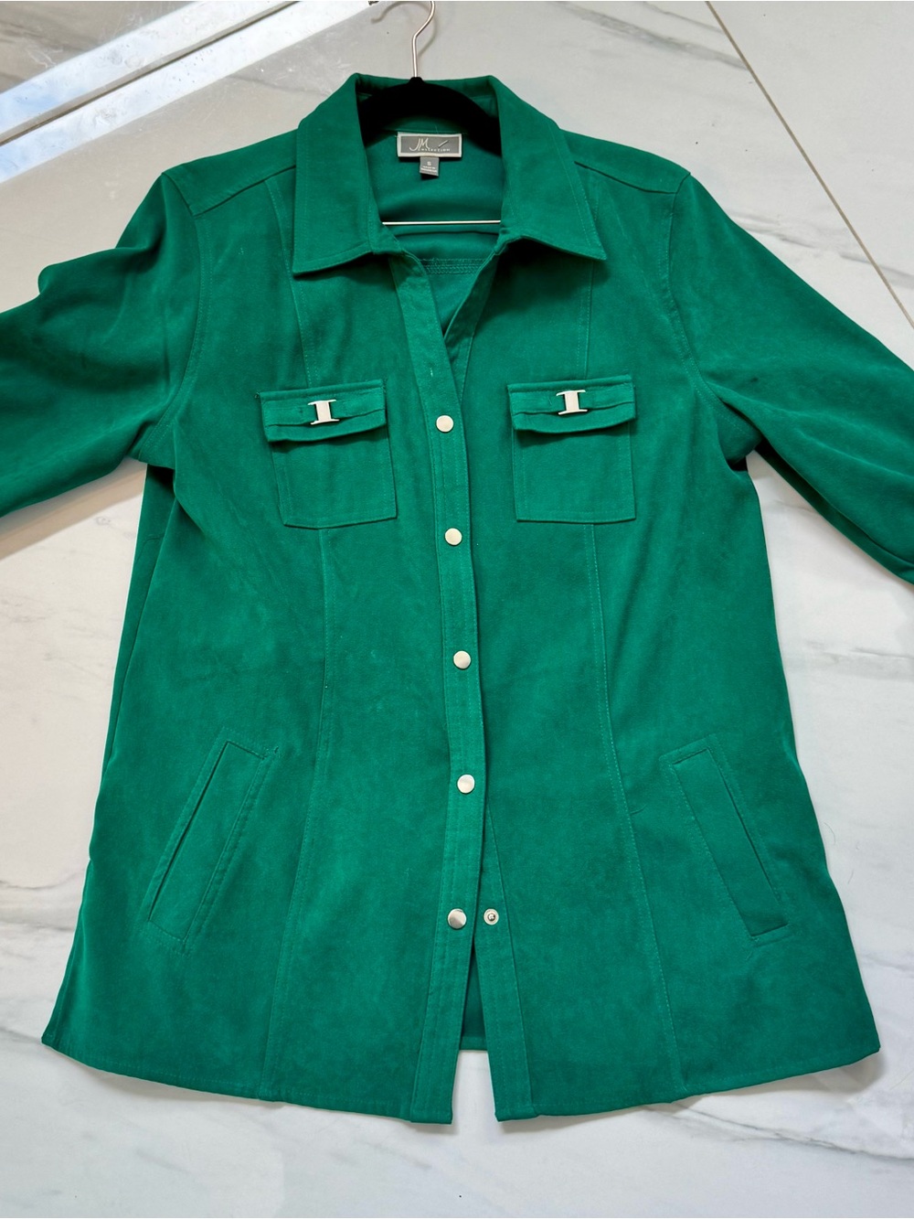 JM Collection Deep Green Jacket, Small - Picture 2 of 9